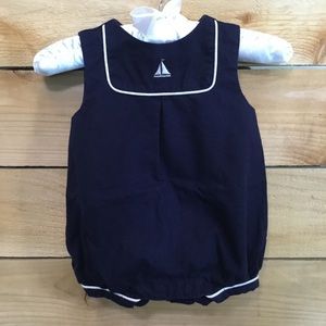 Janie and Jack Sailboat Linen Baby Boy Romper